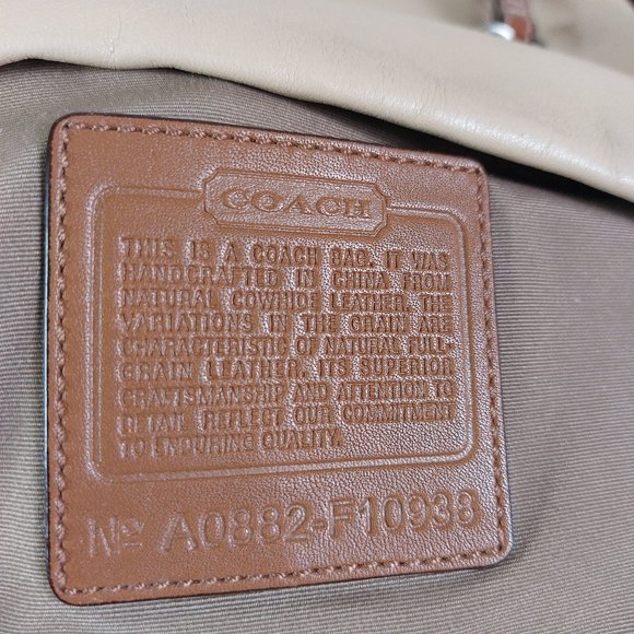 Coach F10938 Cream and Tan Trim Leather Crossbody Bag - Picture 12 of 12